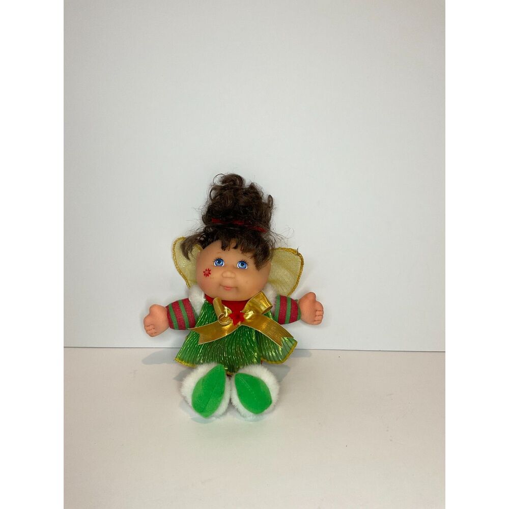 Vintage 1995 Cabbage Patch Kids Brunette Christmas Garden Fairies 9" Plush Doll